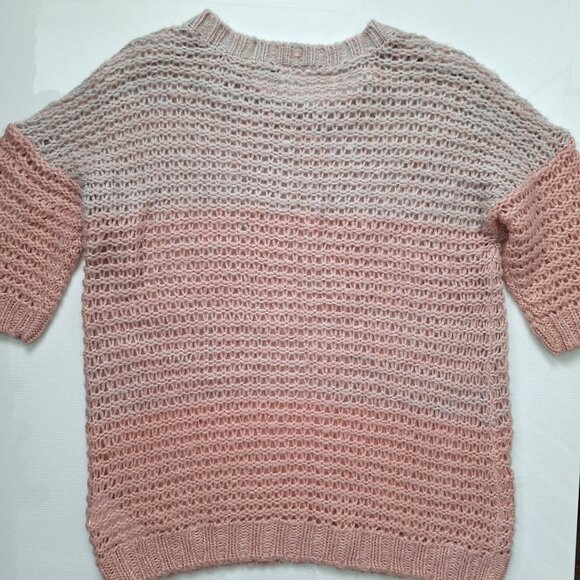 ONLY Ombre Pink Open Knit Sweater - Picture 2 of 8